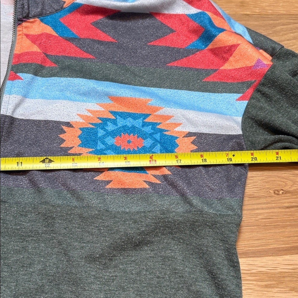 Southwest Inspired Multicolor Long Sleeve Quarter-Zip Pullover Women’s M - Picture 4 of 11
